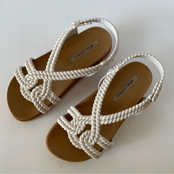 Melissa + Salinas Cosmic Sandals in White and Natural Size US 5 - Picture 3 of 14